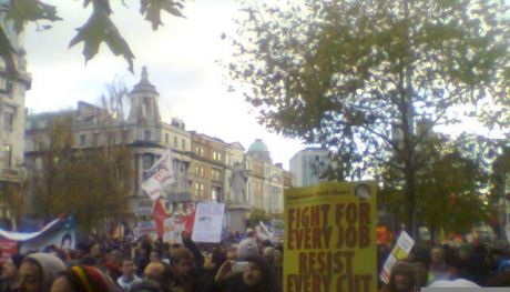 Crowd gathered just down from the GPO.