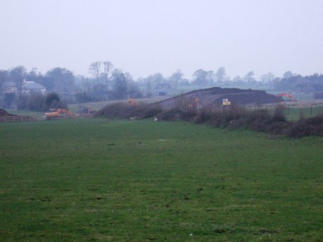 Digger marks on spoil heap